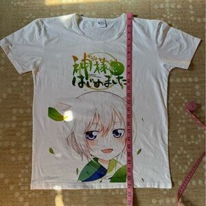 White Graphic T-Shirt with Kamisama Kiss Tomoe